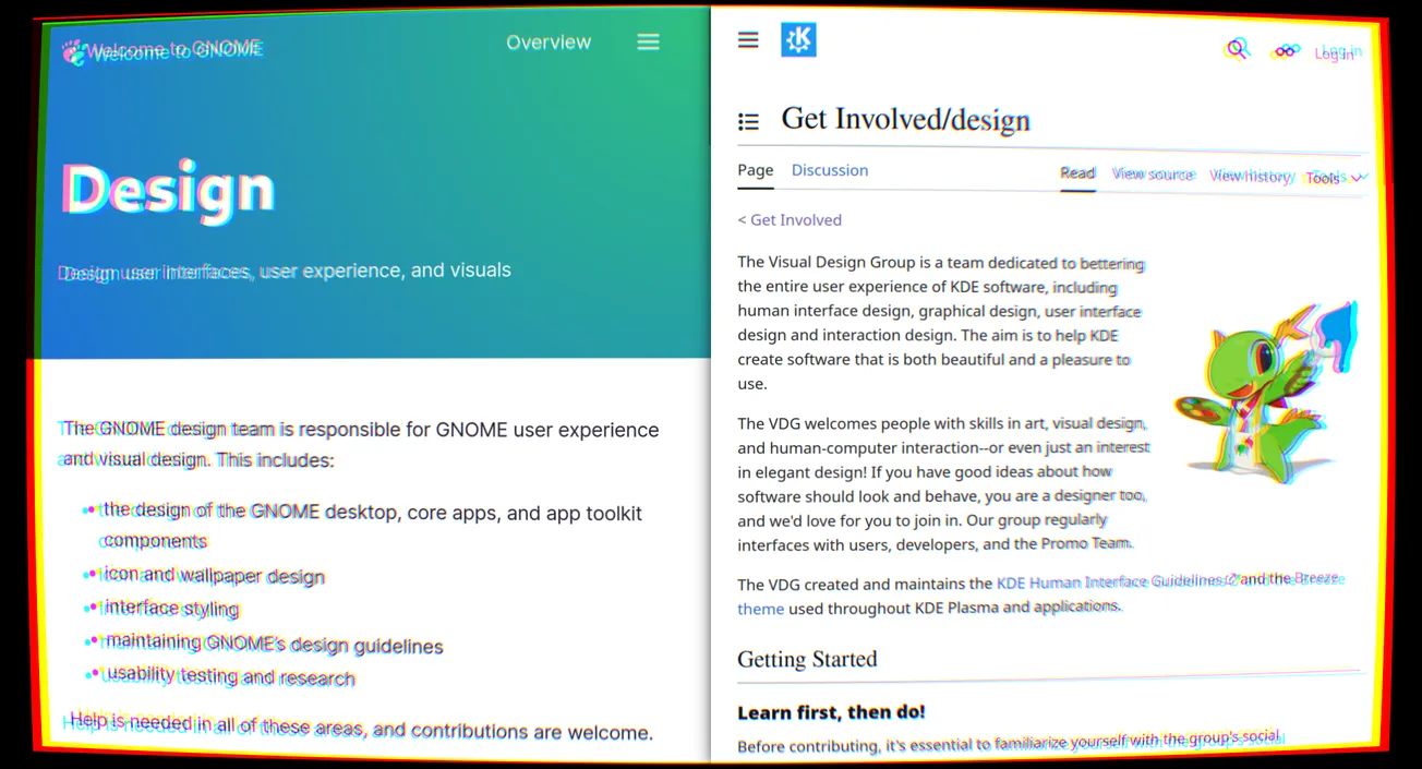 How KDE and GNOME do design